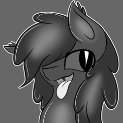 Size: 1280x1280 | Tagged: safe, artist:askhypnoswirl, derpibooru import, oc, oc only, oc:erissa pixetar, bat pony, goo pony, original species, icon, smiling, tar pony, tongue out