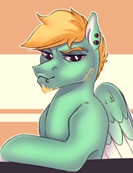 Size: 864x1119 | Tagged: safe, artist:nsfwguardian, derpibooru import, oc, oc only, pegasus, pony, bust, commission, solo