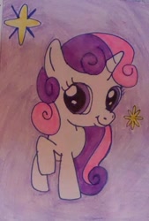 Size: 720x1065 | Tagged: safe, artist:apriloneil1984, derpibooru import, sweetie belle, solo, traditional art