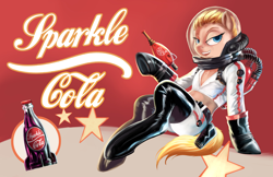 Size: 1870x1210 | Tagged: safe, artist:hobbes-maxwell, derpibooru import, pony, fallout equestria, crossover, fallout, latex, nuka cola, nuka girl, ponified, sparkle cola
