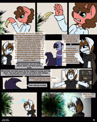 Size: 3000x3797 | Tagged: safe, artist:duop-qoub, derpibooru import, oc, oc only, oc:azure mist, oc:banana pie, oc:violet phoenix, anthro, comic:anomaly11, comic, portal