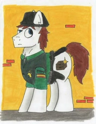 Size: 787x1018 | Tagged: safe, artist:summerium, derpibooru import, oc, oc only, earth pony, pony, brown hair, civil guard, hat, police, solo, spain, spanish