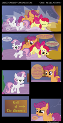 Size: 1695x3300 | Tagged: safe, artist:diegotan, derpibooru import, apple bloom, scootaloo, sweetie belle, comic, cutie mark crusaders