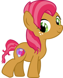 Size: 1024x1273 | Tagged: safe, derpibooru import, babs seed, earth pony, pony, alternate cutie mark, female, filly, simple background, smiling, solo, transparent background