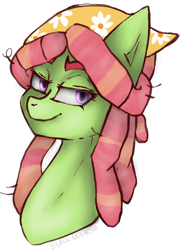 Size: 396x551 | Tagged: safe, artist:blackmoon545, derpibooru import, tree hugger, earth pony, female, green coat, mare, solo, two toned mane