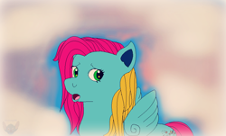 Size: 928x562 | Tagged: safe, artist:stitchlovergirl96, derpibooru import, thistle whistle, g3, solo, that pony sure does fear clouds