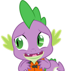 Size: 3237x3525 | Tagged: safe, artist:sketchmcreations, derpibooru import, spike, dragon, ppov, lifejacket, nervous, nervous laugh, open mouth, simple background, solo, transparent background, vector