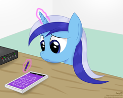 Size: 2160x1728 | Tagged: safe, artist:joey, derpibooru import, minuette, pony, unicorn, bored, magic, phone, smartphone, solo, sudoku