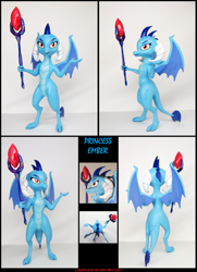 Size: 2528x3490 | Tagged: safe, artist:aeridiccore, artist:laservega, derpibooru import, dragon lord ember, princess ember, dragon, 3d print, bloodstone scepter, craft, irl, photo, sculpture, traditional art