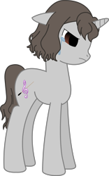 Size: 3982x6395 | Tagged: safe, artist:tokuberry, derpibooru import, crying, inazuma eleven, inazuma eleven go, ponified, shindou takuto, simple background, solo, transparent background