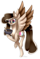 Size: 1537x2245 | Tagged: safe, artist:ohhoneybee, derpibooru import, oc, oc only, oc:milkyway dream, chocolate, food, solo