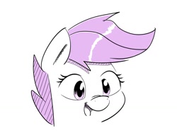 Size: 1024x768 | Tagged: safe, artist:periodicbrony, derpibooru import, scootaloo, bust, monochrome, open mouth, portrait, solo