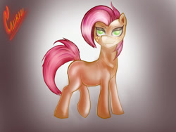 Size: 1024x768 | Tagged: safe, artist:gremlinkun, derpibooru import, babs seed, pony, simple background, solo