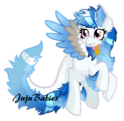 Size: 1024x1000 | Tagged: safe, artist:jujubabies, derpibooru import, oc, oc only, oc:alacer, original species, bell, bell collar, collar, digital art, ear fluff, fluffy, solo