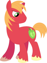 Size: 2641x3574 | Tagged: safe, artist:porygon2z, derpibooru import, big macintosh, earth pony, pony, male, missing accessory, simple background, solo, stallion, transparent background, vector