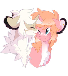 Size: 900x1008 | Tagged: safe, artist:rannarbananar, derpibooru import, oc, oc only, oc:cabaret, oc:knut, original species, colt, duo, licking, male, tongue out