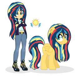 Size: 872x853 | Tagged: safe, artist:unoriginai, derpibooru import, equestria girls, commission, magical lesbian spawn, offspring, parent:indigo zap, parent:sunset shimmer, parents:sunsetzap, simple background, transparent background