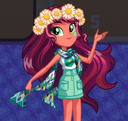 Size: 262x248 | Tagged: safe, derpibooru import, gloriosa daisy, equestria girls, legend of everfree, camp fashion show outfit, equestria girls app, flower, flower in hair, geometric, official