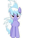 Size: 128x158 | Tagged: safe, artist:onil innarin, derpibooru exclusive, derpibooru import, cloudchaser, pony, animated, blinking, c:, female, looking at you, mare, pixel art, simple background, solo, transparent background