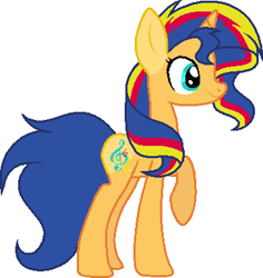 Size: 363x385 | Tagged: safe, artist:diamondstars1, derpibooru import, oc, oc only, oc:sunny gleam, offspring, parent:flash sentry, parent:sunset shimmer, parents:flashimmer, solo