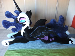 Size: 4000x3000 | Tagged: safe, artist:masha05, derpibooru import, nightmare moon, irl, life size, photo, plushie, prone, solo