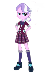 Size: 752x1063 | Tagged: safe, artist:skyla-strings, derpibooru import, diamond tiara, equestria girls, alternate universe, clothes, crystal prep academy uniform, school uniform, solo