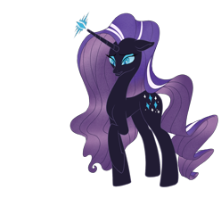 Size: 1244x1253 | Tagged: safe, artist:lovepaddles, derpibooru import, nightmare rarity, pony, unicorn, female, mare, solo