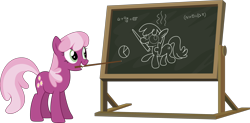 Size: 3718x1825 | Tagged: safe, artist:bluetech, derpibooru import, cheerilee, 28 pranks later, .svg available, chalkboard, inkscape, prank, simple background, solo, transparent background, vector