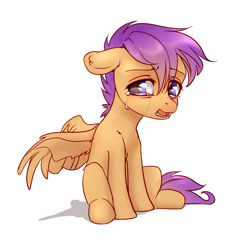 Size: 1280x1240 | Tagged: safe, artist:aphphphphp, derpibooru import, scootaloo, crying, floppy ears, scootasad, sitting, solo