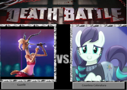 Size: 902x644 | Tagged: safe, artist:joanamaria33, derpibooru import, coloratura, death battle, exploitable meme, gazelle (zootopia), meme, zootopia