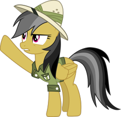 Size: 3416x3288 | Tagged: safe, artist:sketchmcreations, derpibooru import, daring do, stranger than fan fiction, annoyed, frown, raised hoof, simple background, solo, transparent background, vector