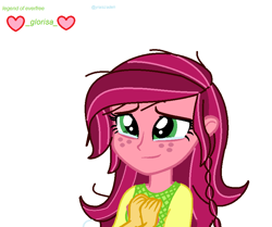 Size: 830x694 | Tagged: safe, artist:yeganeh18, derpibooru import, gloriosa daisy, equestria girls, legend of everfree, crying, implied sunset shimmer, messy hair, smiling