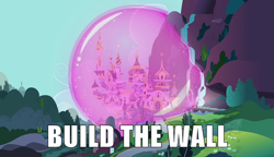 Size: 800x462 | Tagged: safe, derpibooru import, edit, edited screencap, screencap, a canterlot wedding, canterlot, donald trump, image macro, meme, no pony, politics in the comments