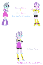 Size: 794x1192 | Tagged: safe, artist:prettycelestia, derpibooru import, diamond tiara, silver spoon, equestria girls, fusion, gem fusion, multiple arms, steven universe