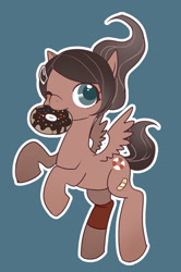 Size: 340x512 | Tagged: safe, artist:牛【仕事募集中】, derpibooru import, oc, oc only, aoi asahina, danganronpa, donut, food, pixiv, ponified, solo