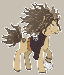 Size: 527x612 | Tagged: safe, artist:牛【仕事募集中】, derpibooru import, oc, oc only, crystal ball, danganronpa, pixiv, ponified, solo, yasuhiro hagakure