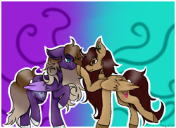 Size: 900x656 | Tagged: safe, artist:lunicangel, derpibooru import, oc, oc only, oc:j, pony, boop, female, lesbian, mare