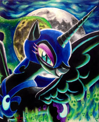 Size: 1600x1956 | Tagged: safe, artist:j-w-white, derpibooru import, nightmare moon, solo, traditional art