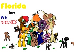 Size: 599x431 | Tagged: safe, artist:haillee, derpibooru import, oc, cat, dog, turtle, 7 ponies, family, florida, kitten, ms paint, pets, pokémon, puppy, young