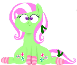 Size: 254x214 | Tagged: safe, artist:windows 95, derpibooru import, minty, g3, clothes, flockmod, picture for breezies, simple background, socks, solo, striped socks, transparent background