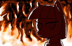 Size: 1545x1000 | Tagged: safe, artist:ladyanidraws, derpibooru import, maud pie, backlighting, fire