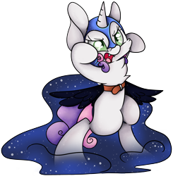 Size: 6772x6913 | Tagged: safe, artist:cutepencilcase, derpibooru import, sweetie belle, pony, absurd resolution, accessory swap, bipedal, clothes, commission, cosplay, costume, cute, diasweetes, nightmare retardant, open mouth, simple background, solo, transparent background