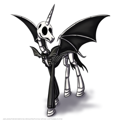 Size: 500x500 | Tagged: safe, artist:atomi-cat, derpibooru import, skeleton pony, bone, jack skellington, ponified, skeleton, solo, the nightmare before christmas