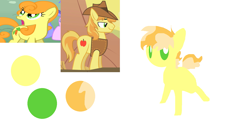 Size: 1649x818 | Tagged: safe, artist:angelstar000, derpibooru import, screencap, braeburn, carrot top, golden harvest, sea swirl, seafoam, pony, offspring, parent:braeburn, parent:carrot top, parent:golden harvest, parents:carrotburn