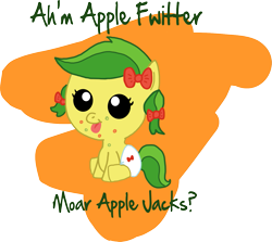 Size: 1479x1319 | Tagged: safe, artist:graciegirl328, derpibooru import, apple fritter, pony, apple family member, baby, baby pony, foal, role reversal, younger