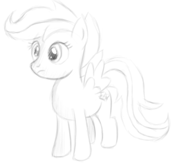 Size: 1280x1203 | Tagged: safe, artist:itsthinking, derpibooru import, scootaloo, digital art, monochrome, sketch, solo