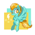 Size: 2400x2400 | Tagged: safe, artist:malphee, derpibooru import, lightning dust, annoyed, cutie mark, signature, solo