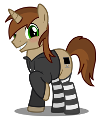 Size: 2015x2431 | Tagged: safe, derpibooru import, oc, oc only, blushing, clothes, cute, hoodie, looking at you, socks, striped socks