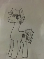 Size: 1024x1365 | Tagged: safe, artist:enzywyn, derpibooru import, dean ambrose, monochrome, ponified, sketch, solo, traditional art, wrestling, wwe