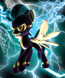 Size: 822x972 | Tagged: safe, artist:ilucky7, derpibooru import, indigo zap, pegasus, pony, equestria girls, 3d, 3d model, clothes, costume, equestria girls ponified, ponified, shadowbolts (nightmare moon's minions), shadowbolts costume, solo